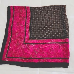 Anne Klein Black & Pink Square Scarf  34.5"